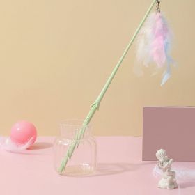 Cat Toy Teaser Plush Feather Bell Teaser Relieving Boredom Self-Hi Pet (Option: Corn Shape Green)