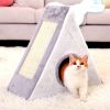 Portable Pet Scratcher Foldable Sisal Triangle Climbing Pad Cat Fur Climbing Frame