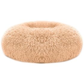 Pet Dog Bed Soft Warm Fleece Puppy Cat Bed Dog Cozy Nest Sofa Bed Cushion M Size (Color: Brown)