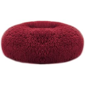 Pet Dog Bed Soft Warm Fleece Puppy Cat Bed Dog Cozy Nest Sofa Bed Cushion M Size (Color: Red)