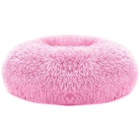 Pet Dog Bed Soft Warm Fleece Puppy Cat Bed Dog Cozy Nest Sofa Bed Cushion L Size (Color: pink)